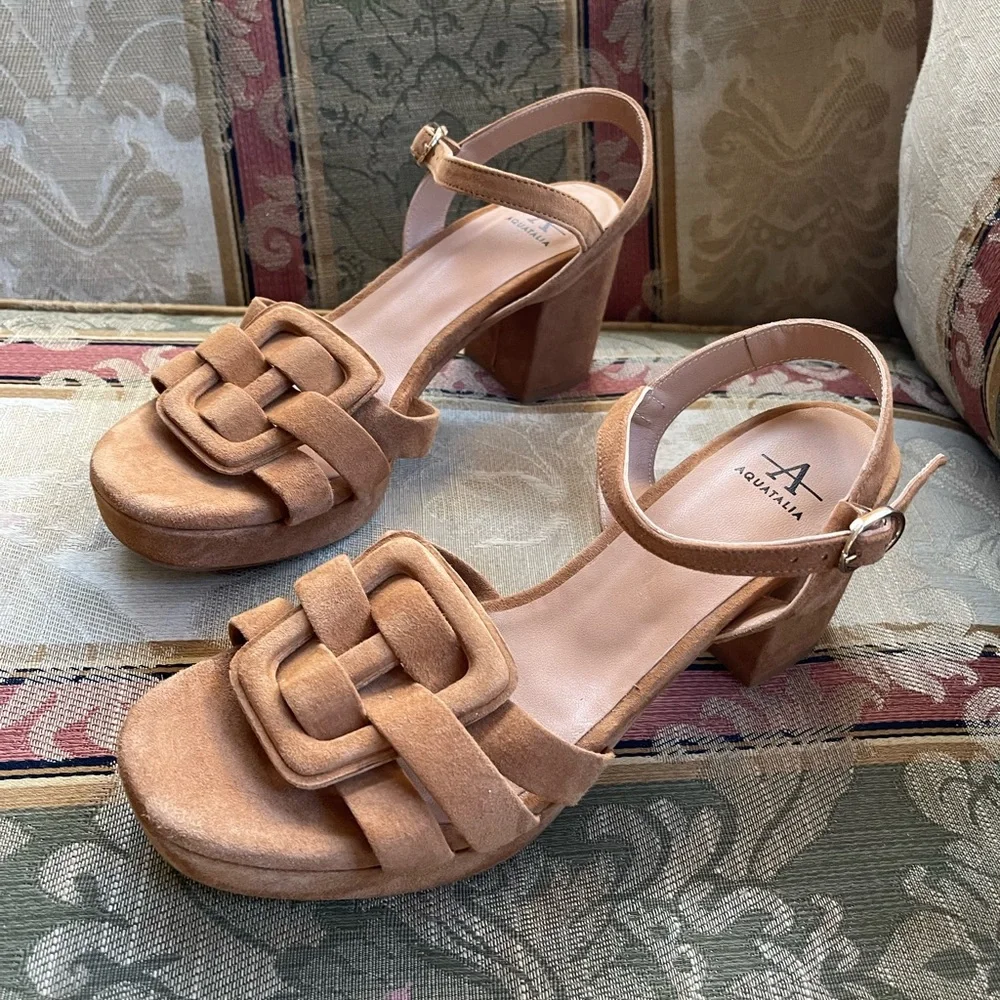 AQUATALIA Micah Suede Platform Sandals. Size 8.5 Women 
S1-17 - Picture 4 of 7